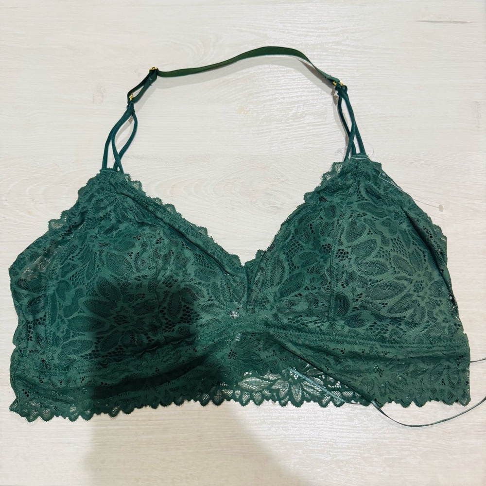 Aerie Green Lace Longline Bralette Size M